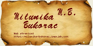 Milunika Bukorac vizit kartica